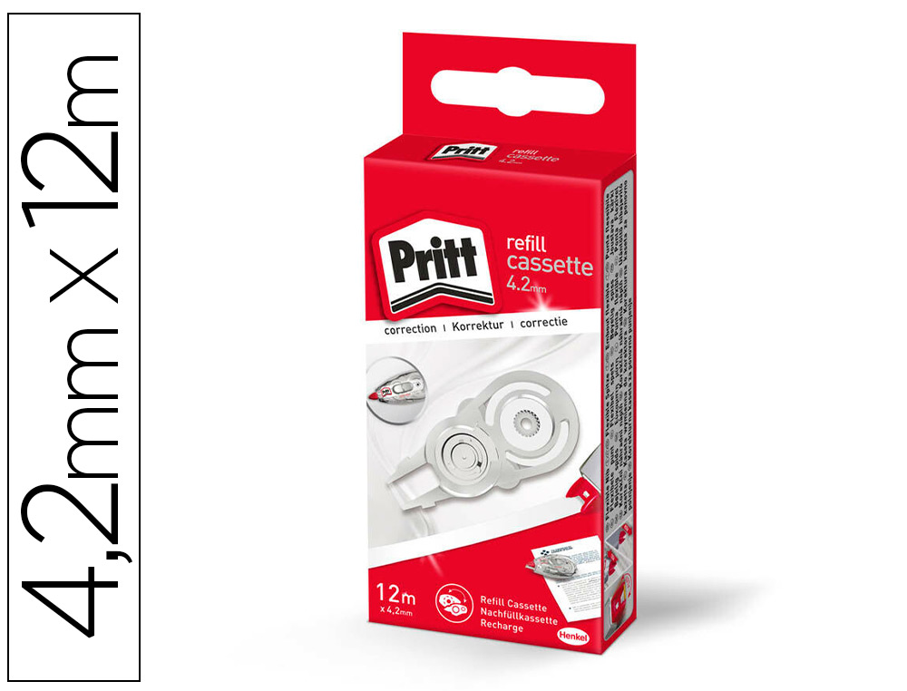 RECHARGE CORRECTEUR PRITT DVIDOIR RUBAN 4.2MMX12MM FRONTALE RCRITURE IMMDIATE