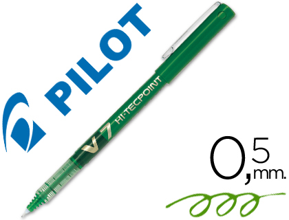 STYLO PILOT V7 CRITURE MOYENNE 0.7MM CLIP MTAL ENCRE LIQUIDE NIVEAU VISIBLE POINTE INDFORMABLE TRAIT 0.5 MM COL VERT