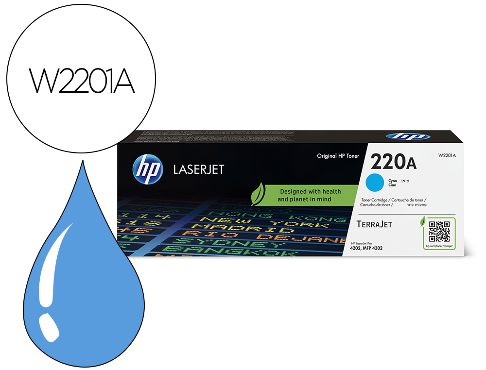TONER HP ORIGINAL W2201A 220A 1800P COLORIS CYAN