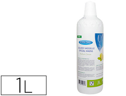 LIQUIDE VAISSELLE COLDIS LAVAGE MANUEL SPÉCIAL USTENSILES DE CUISINE PLANS DE TRAVAIL PARFUM CITRON FLACON 1L