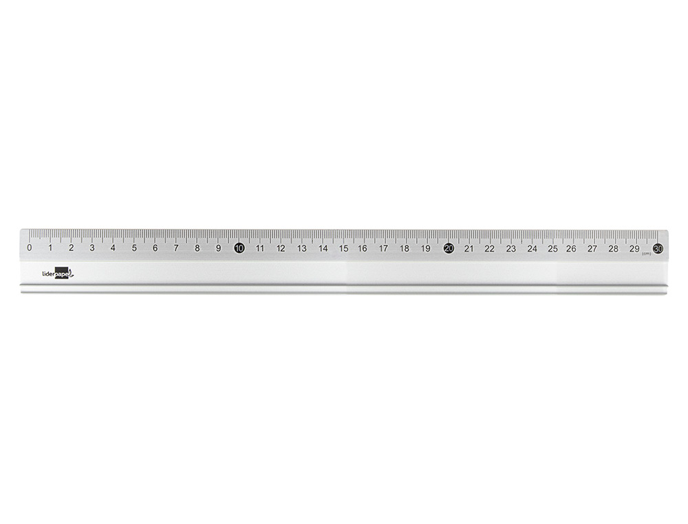 REGLE LIDERPAPEL 30CM GRADUEE GAMME ALUMINIUM COLORIS METAL