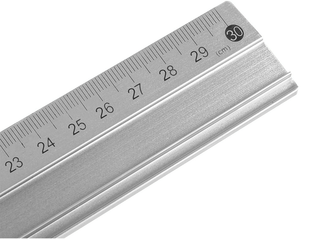 REGLE LIDERPAPEL 30CM GRADUEE GAMME ALUMINIUM COLORIS METAL
