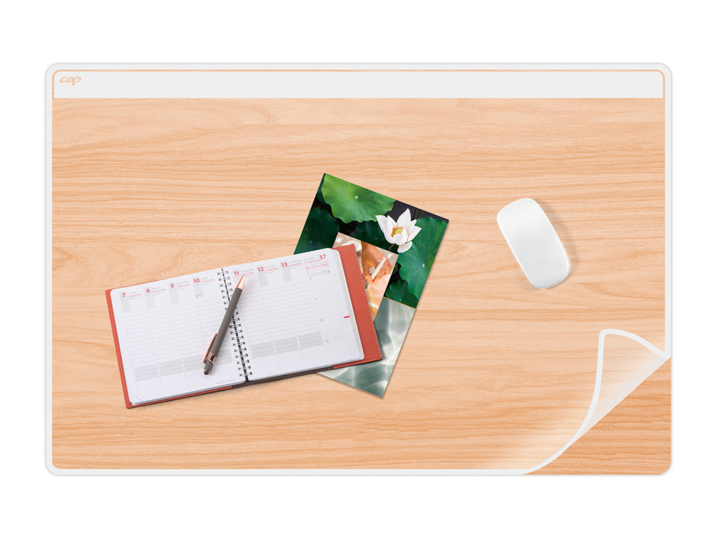 SOUS-MAIN CEP PVC 585X385 MM EPAISSEUR 2MM COLORIS BLANC ET HETRE