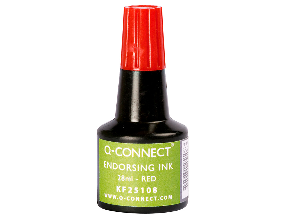 ENCRE À TAMPONS Q-CONNECT POUR FEUTRE OU MOUSSE COLORIS ROUGE FLACON 28ML