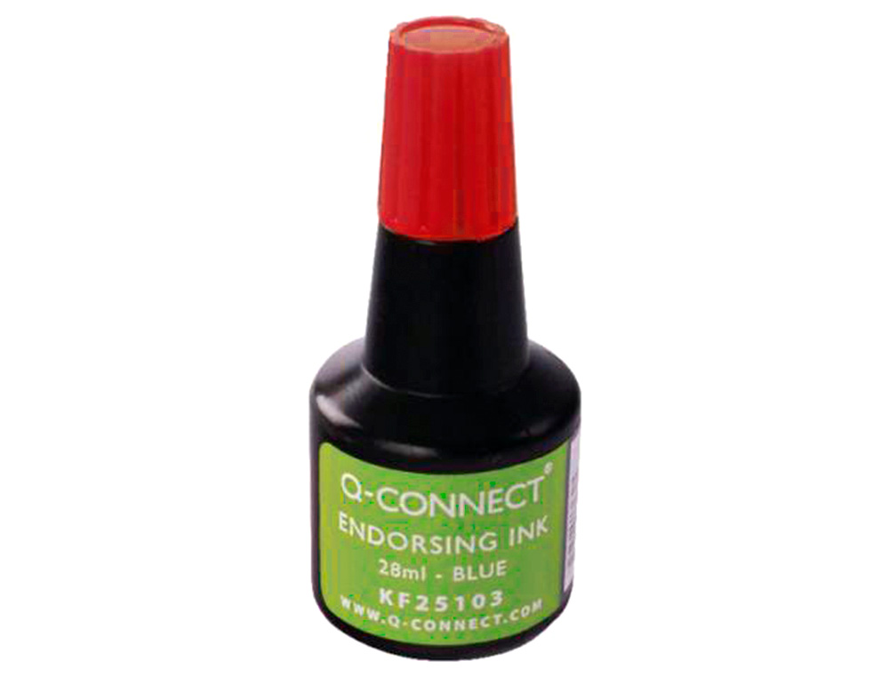 ENCRE À TAMPONS Q-CONNECT POUR FEUTRE OU MOUSSE COLORIS ROUGE FLACON 28ML