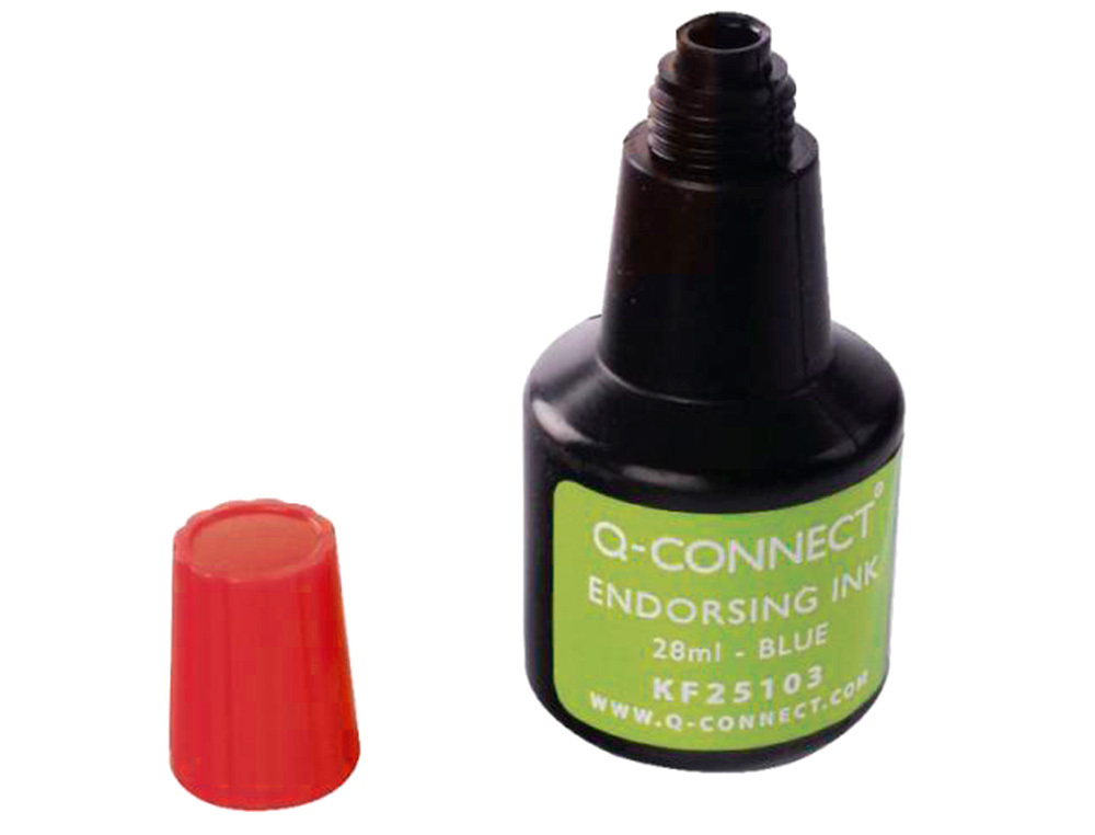 ENCRE À TAMPONS Q-CONNECT POUR FEUTRE OU MOUSSE COLORIS ROUGE FLACON 28ML