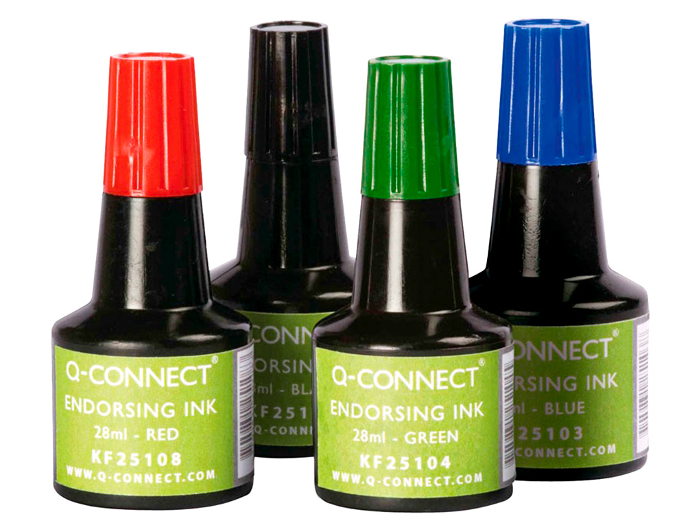 ENCRE À TAMPONS Q-CONNECT POUR FEUTRE OU MOUSSE COLORIS ROUGE FLACON 28ML