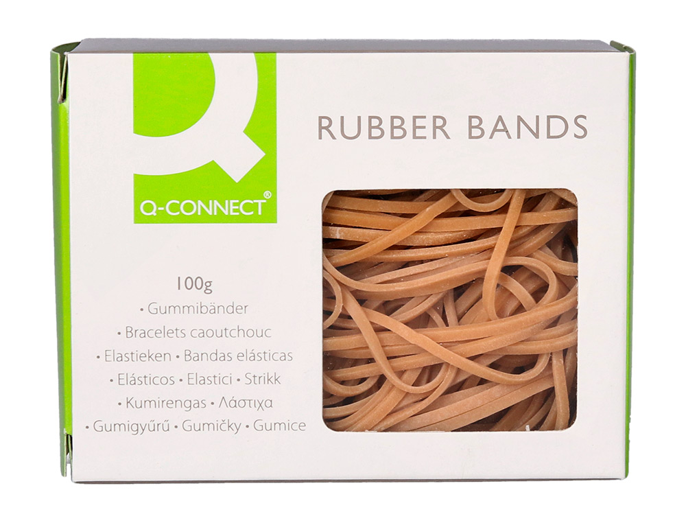 BRACELET CAOUTCHOUC Q-CONNECT N.8 80X2MM BOÎTE FENÊTRE 100G