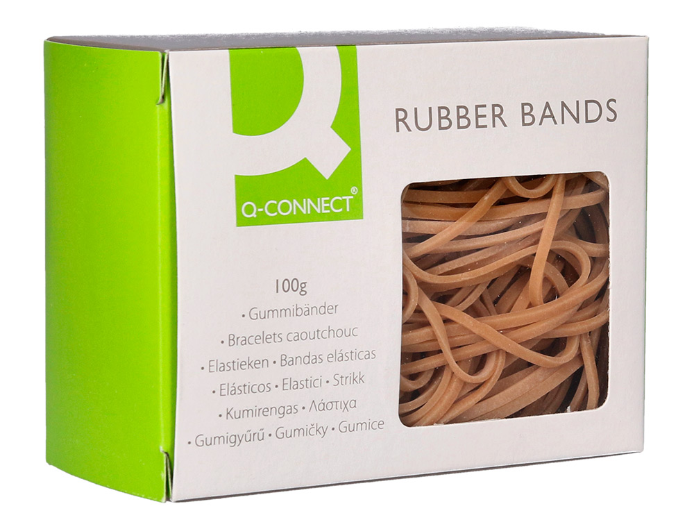 BRACELET CAOUTCHOUC Q-CONNECT N.8 80X2MM BOÎTE FENÊTRE 100G
