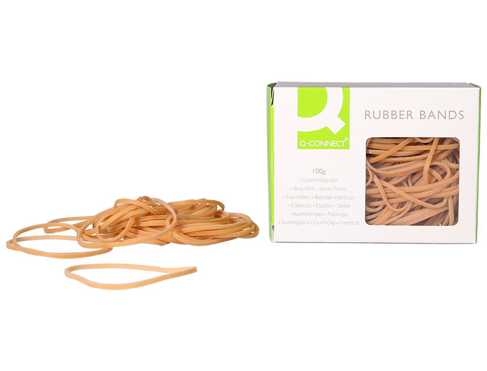 BRACELET CAOUTCHOUC Q-CONNECT N.8 80X2MM BOÎTE FENÊTRE 100G