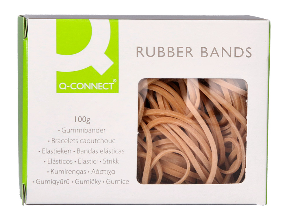 BRACELET CAOUTCHOUC Q-CONNECT N.10 100X2MM BOÎTE FENÊTRE 100G