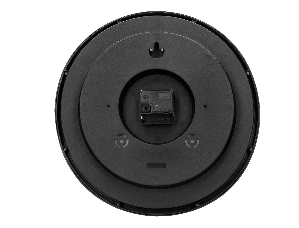 HORLOGE Q-CONNECT MURALE PLASTIQUE DESIGN ACTUEL NUMÉROS NOIRS FOND BLANC 1 PILE AA NON FOURNIE DIAMÈTRE 34CM NOIR