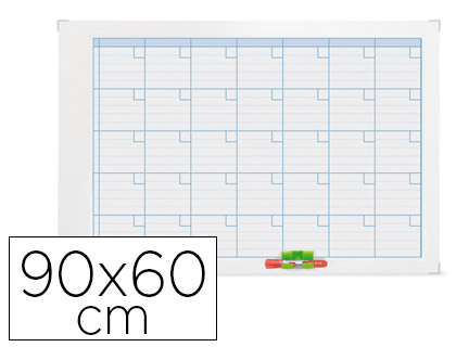 PLANNING NOBO GAMME PERFORMANCE MENSUEL MAGNTIQUE JOURS 7 COLONNES INDEX 1 COLONNE 5 ZONES 5 LIGNES/SEMAINE 90X60CM