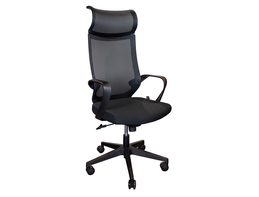 FAUTEUIL OPERATEUR MT INTERNATIONAL WICKET NYLON DOSSIER REVETEMENT RESILLE APPUI-TETE MECANISME BASCULANT CENTRE NOIR