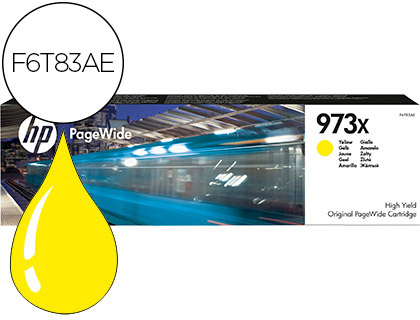 CARTOUCHE HP 973X JET D'ENCRE F6T83AE PAGEWIDE PRO COULEUR JAUNE 7000P