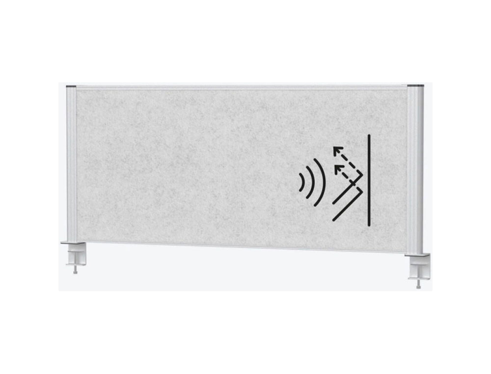 SEPARATEUR MAUL CONNECTO 120X50CM CLOISON ACOUSTIQUE   COLORIS ARGENTE