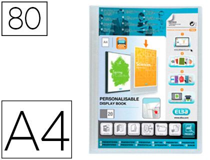PROTGE-DOCUMENTS ELBA POLYVISION POLYPROPYLNE COUVERTURE SOUPLE 40 POCHETTES 80 VUES A4 210X297MM INCOLORE