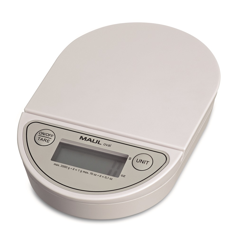 PSE-LETTRES MAULOVAL LECTRONIQUE  PILE 2KG PILE CR2032 FOURNIE DIAMTRE PLATEAU 120MM DIMENSIONS 180X120X30MM BLANC