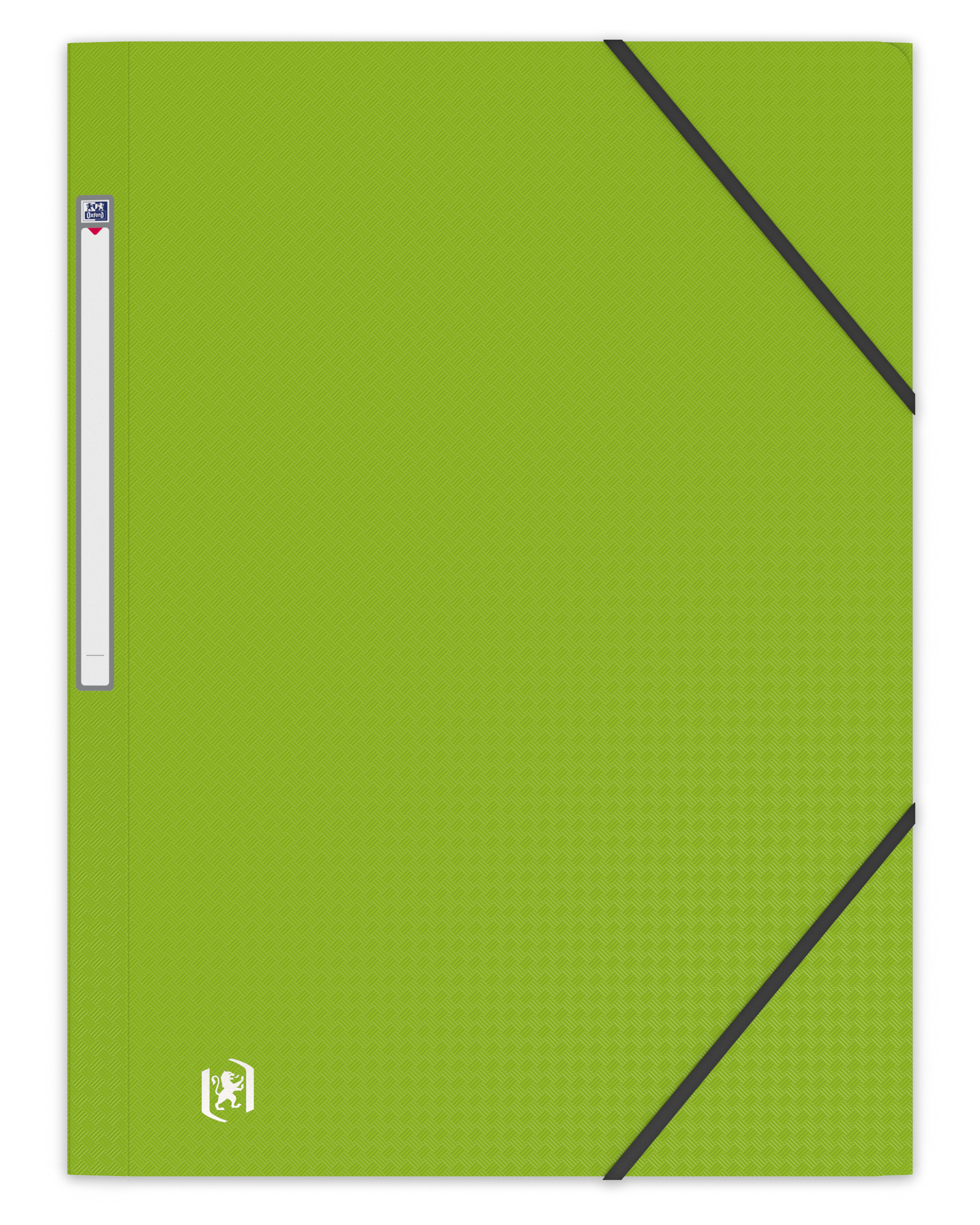 CHEMISE 3 RABATS ELBA MEMPHIS POLYPROPYLNE OPAQUE 5/10E SATIN A4 24X32CM TIQUETTE DOS LASTIQUE COLORIS VERT ANIS