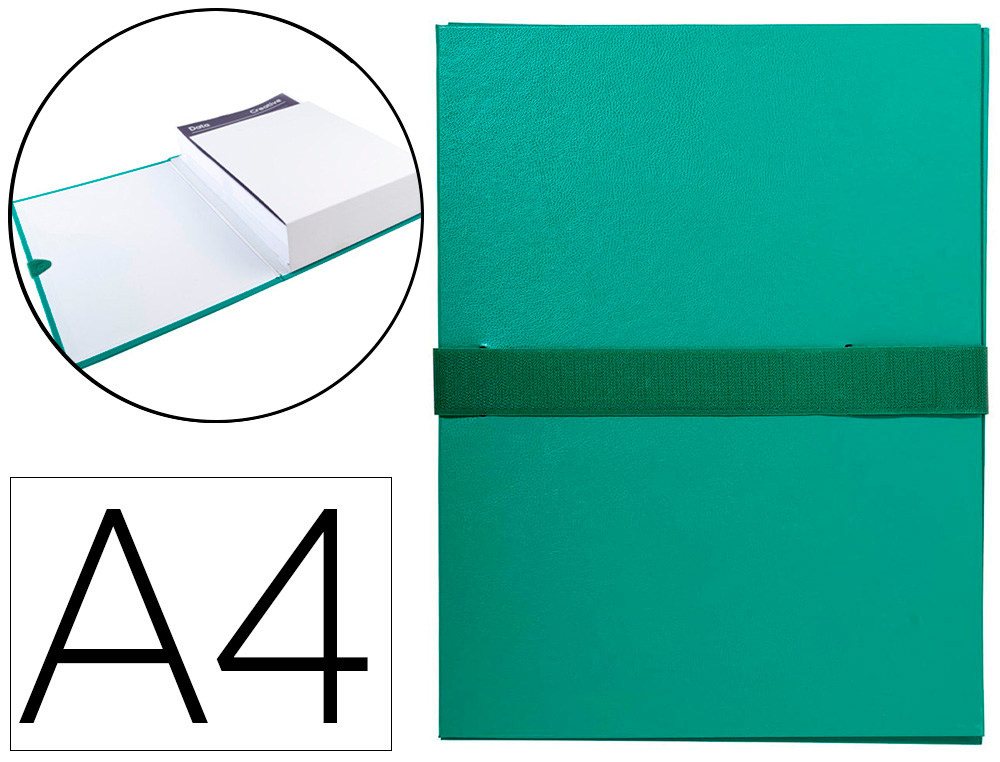 CHEMISE EXACOMPTA RABAT EN PIED BALACRON FORMAT A4 24X32CM DOS EXTENSIBLE 13CM SANGLE SCRATCH COLORIS VERT