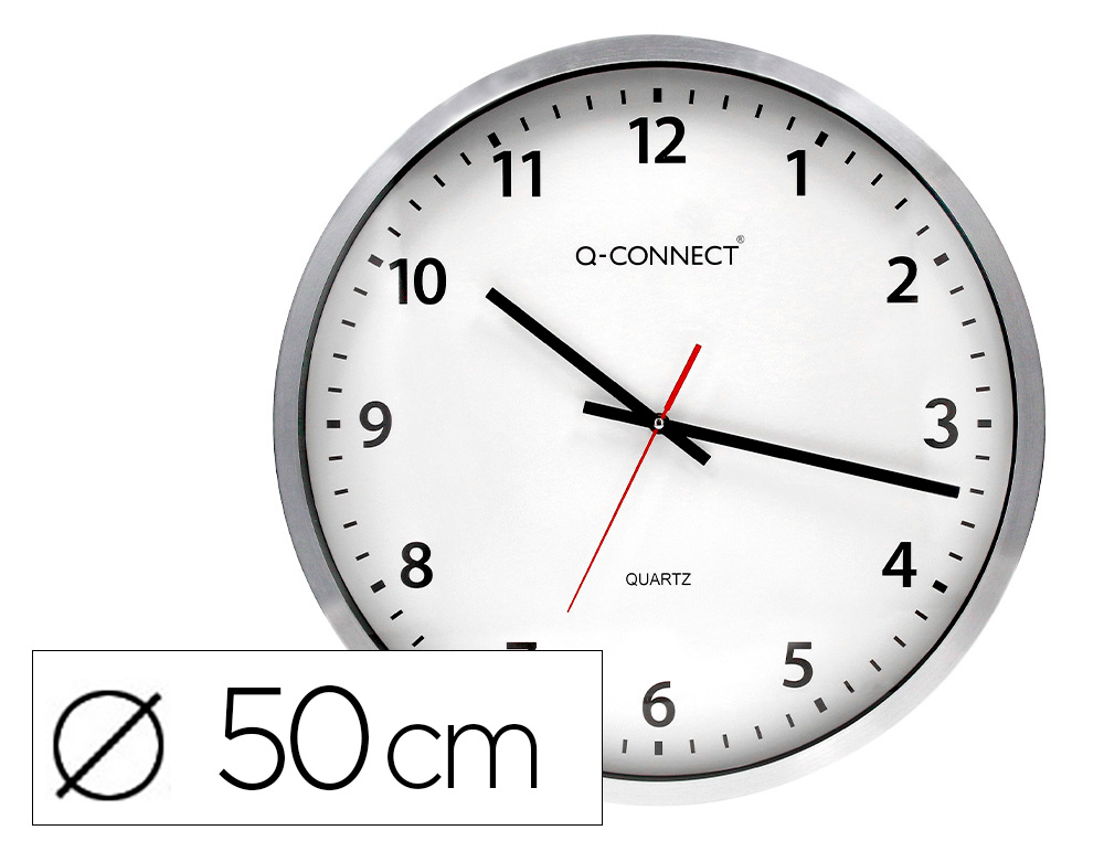 HORLOGE Q-CONNECT MURALE DESIGN ACTUEL GRANDE LISIBILIT 1 PILE AA NON FOURNIE DIAMTRE 60CM GRIS CHROM