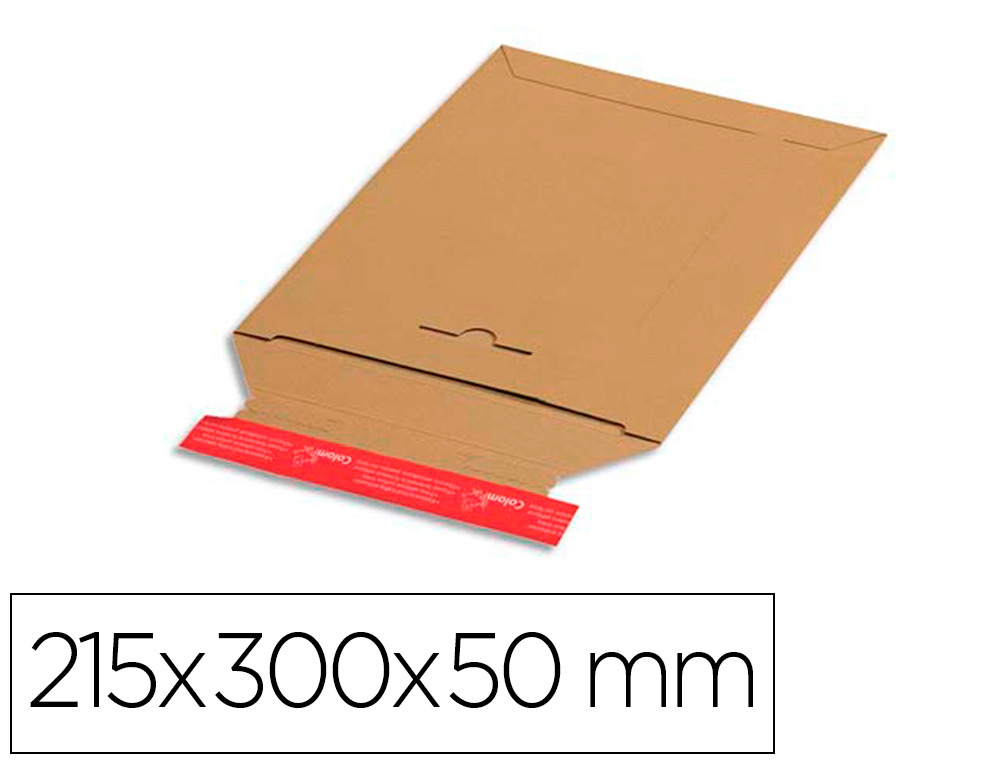 POCHETTE EXPEDITION COLOMPAC CARTON ONDULE BANDE ADHESIVE  215X300X50MM
