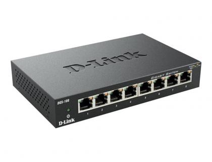 SWITCH DE BUREAU D-LINK COMMUTATEURS 8 PORTS          10/100/1000MBPS CONTROLE DE   FLUX AUTO DETECTION PAR