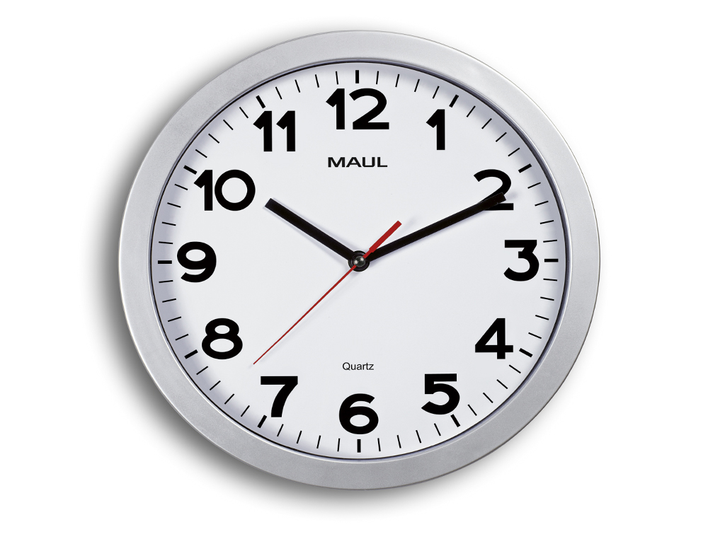 HORLOGE MURALE MAUL STEP DIAM. 30CM PILE 1.5V AA       FOURNIE COLORIS ARGENT