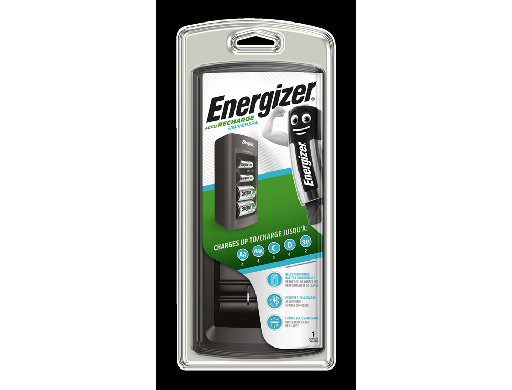 CHARGEUR ENERGIZER PILES UNIVERSELLES AA AAA C D ET 9V CHARGE ENTRE 3 ET 5H 240V