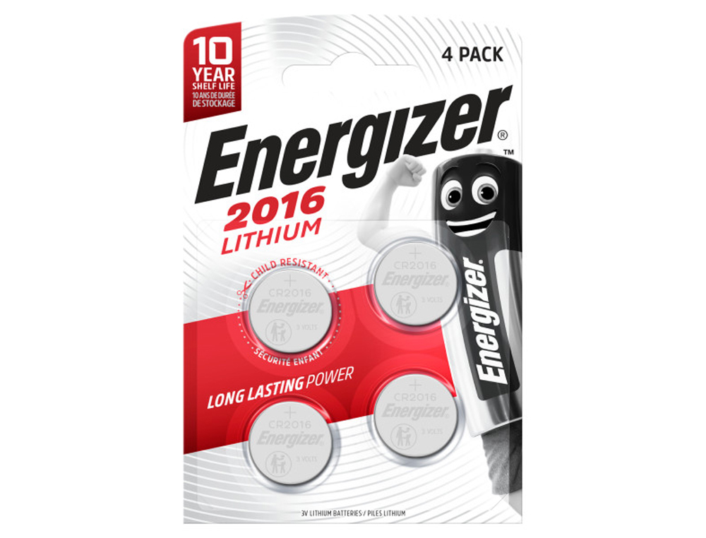 PILE ENERGIZER MINIATURE LITHIUM CR2016 BLISTER 4      UNITES