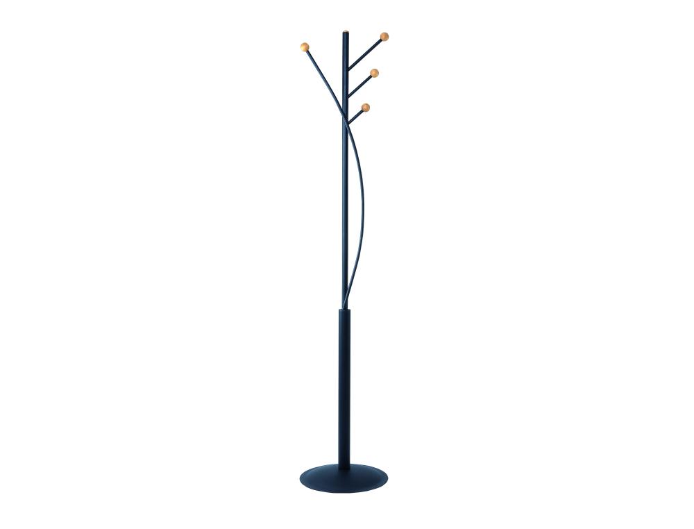PORTE MANTEAU MAUL 4 PATERES ACIER LAQUE ET HETRE HAUTEUR  180 CM