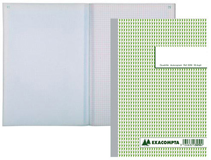 MANIFOLD AUTOCOPIANT EXACOMPTA A5 148X210MM QUADRILL 5X5 FOLIOTAGE 50 DUPLIS