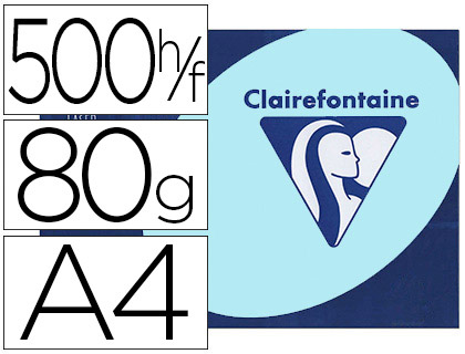 PAPIER COULEUR CLAIREFONTAINE TROPHE MULTIFONCTION A4 80G/M2 COULEURS VIVES BLEU ALIZ PAQUET 500 FEUILLES