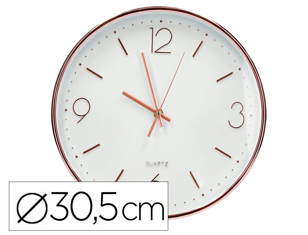 HORLOGE MURALE Q-CONNECT METALLIQUE MOUVEMENT          SILENCIEUX DIAMETRE 35,5 CM   COLORIS CHROME